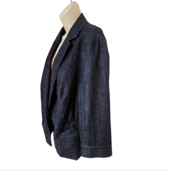 Howe 2 Denim Cropped Blazer Jacket Dark Wash 20W - Picture 4 of 11